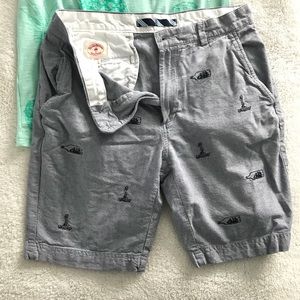 Gray Cotton Lightweight Dress Shorts